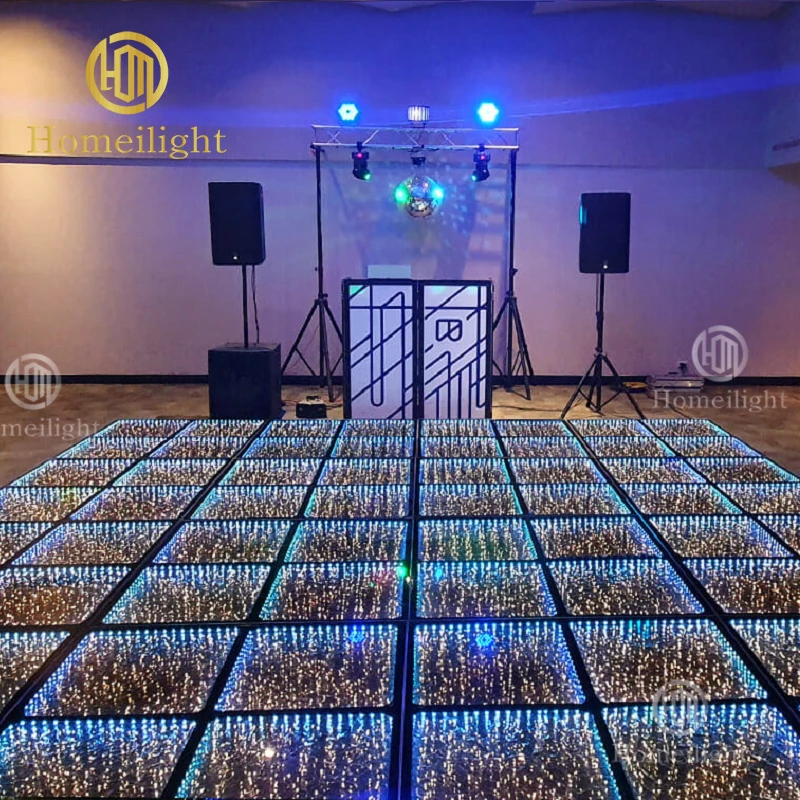 

Homei High Quality RGB Outdoor Square LED Dance Floor Light 3D Mirror Starry LED Dance Floor Mat for Party