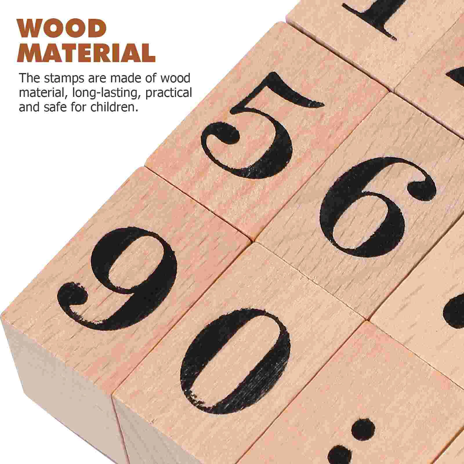 Letter Decor Wooden Stamp Set Numerals Stamps Wedding DIY Craft for Kids