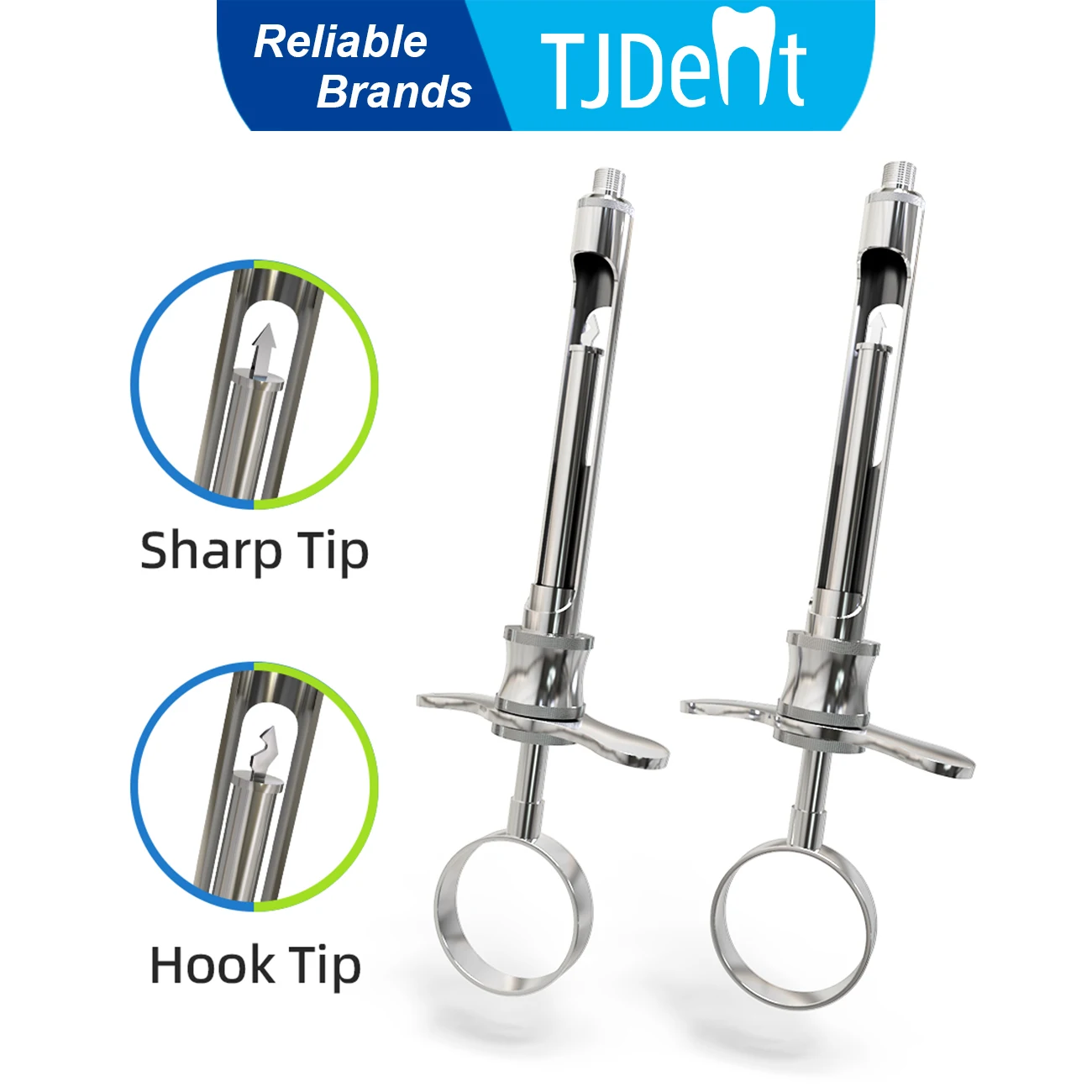 

TJDent новый стоматологический аспирационный шприц из нержавеющей стали, самоаспирающийся картридж, шприц, стоматологический хирургический инструмент, инструменты