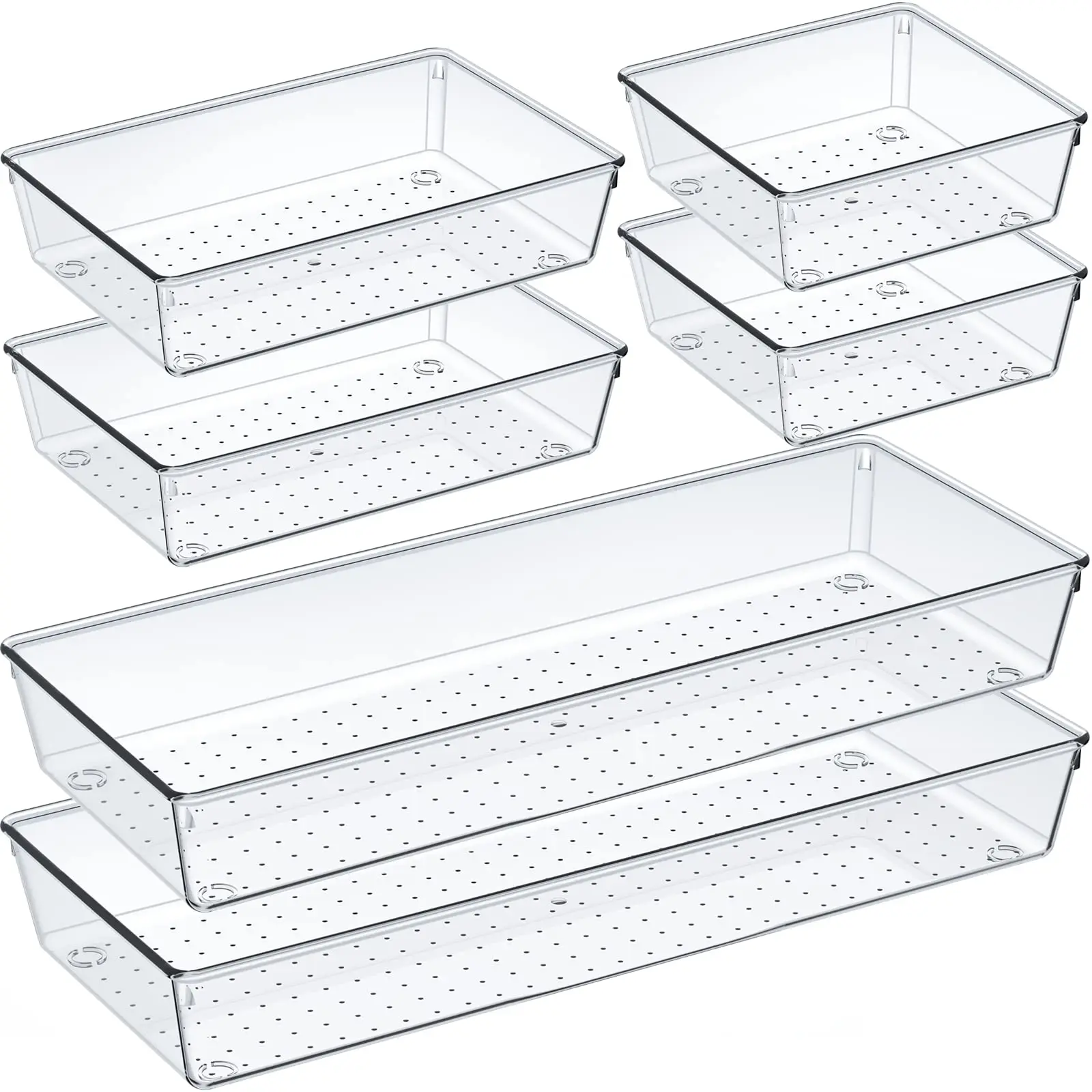 60/6/9/12er-Pack Schubladenorganizer Transparente Kunststoffbehälter für Badezimmer Schminktisch Aufbewahrung, Haushaltsorganisation Make-up-Set