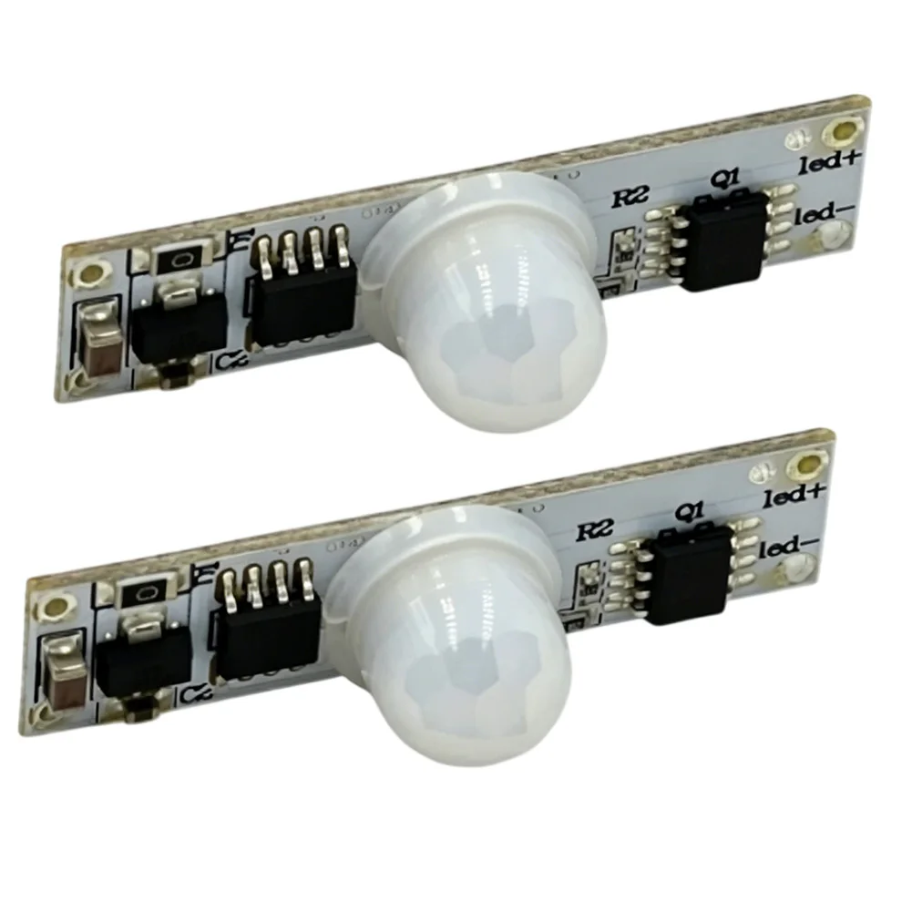 2pcs PIR Detection Module Compatible with 5V to 24V DC Voltage Range and Incorporating 20 Second Delay Shutdown Logic