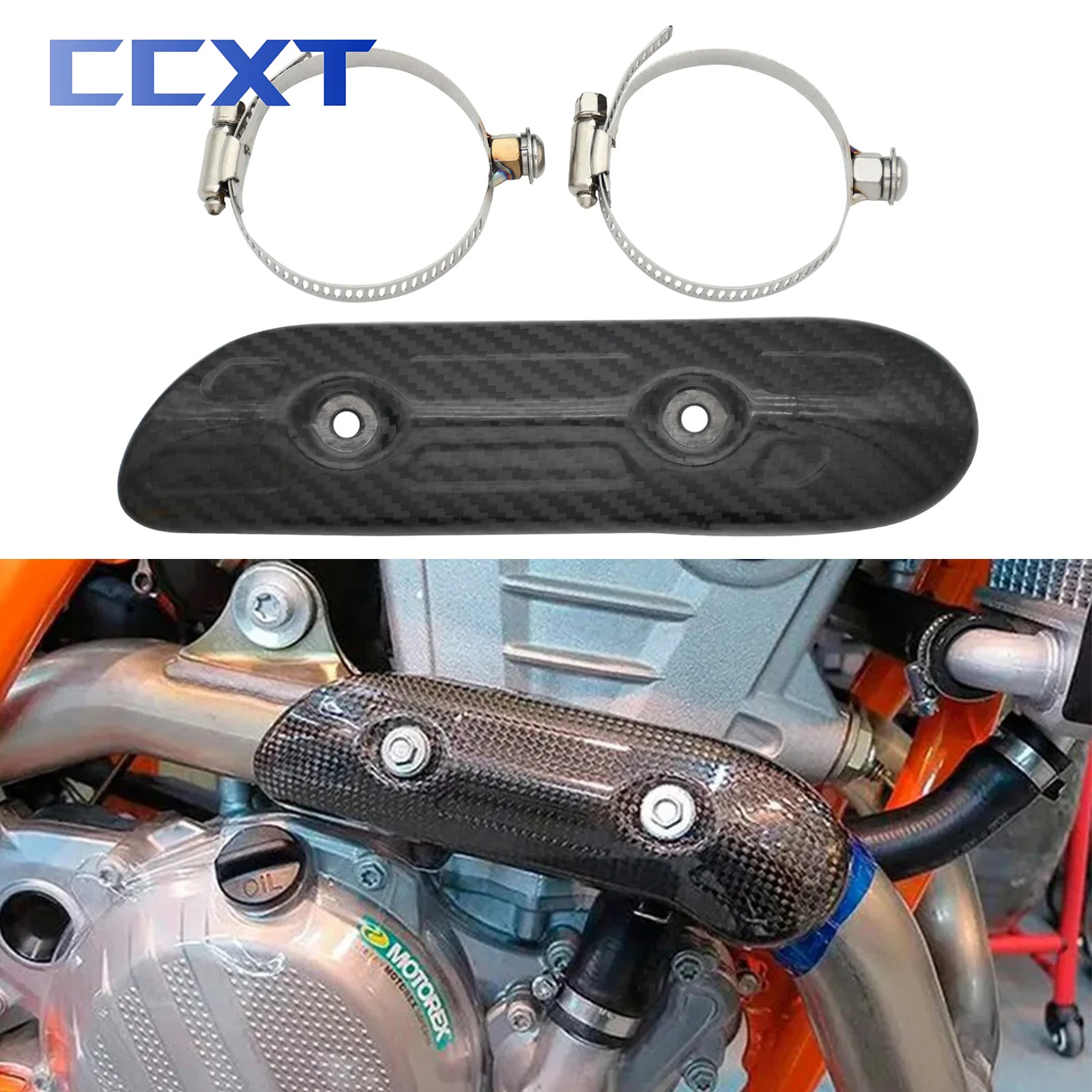 Защитный экран для выхлопных газов из углеродного волокна для мотоцикла 250EXCF 350EXCF 400EXC 450EXC 500EXC 250SXF для Huqvarna Защитный экран для выхлопных газов из углеродного волокна для мотоцикла 250EXCF 350EXCF 400EXC 450EXC 500EXC 250SXF для Huqvarna
