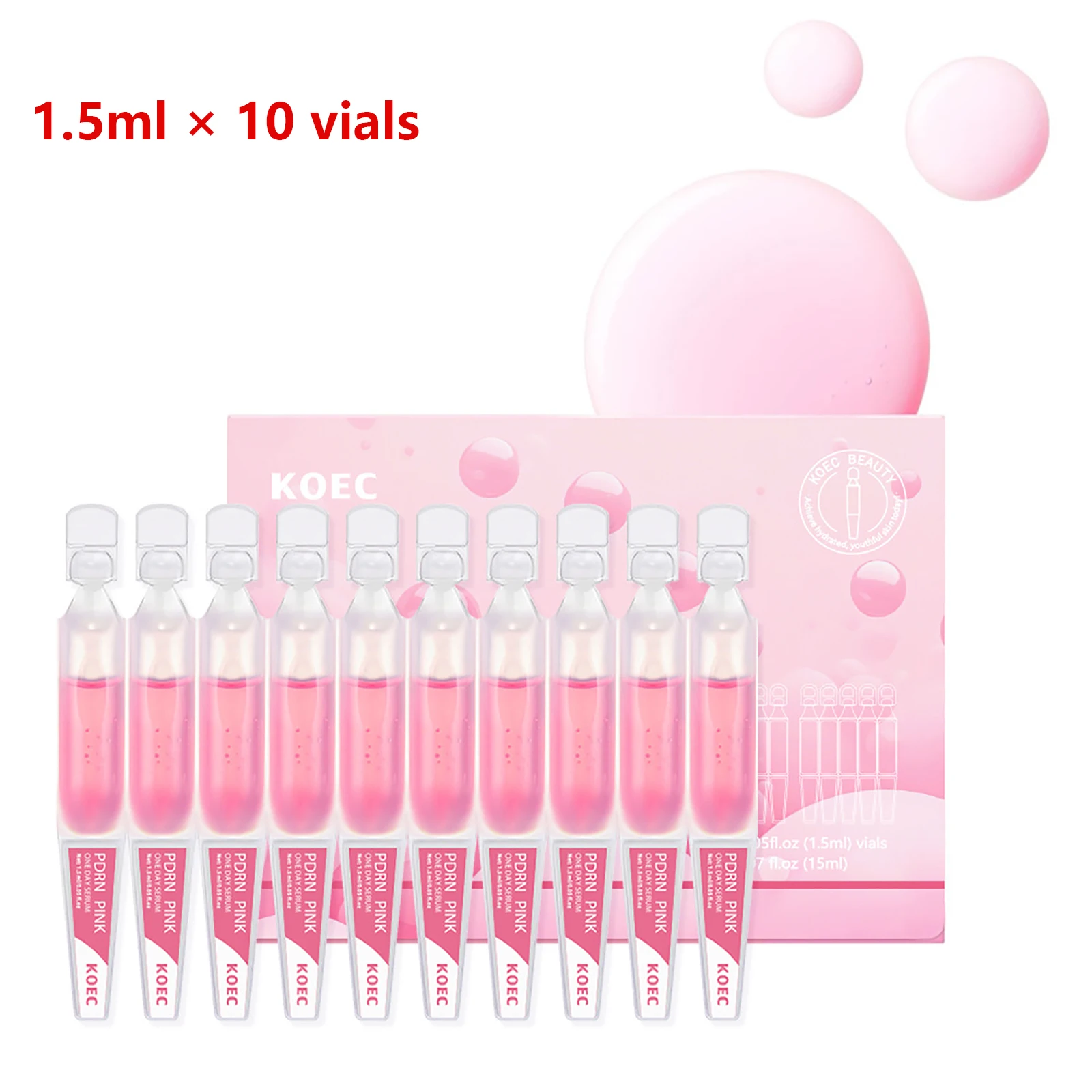 10 قوارير/صندوق PDRN PINK ONE DAY SERUM ثبات ترطيب أمبولة تنعيم البشرة التحكم في زيت المسام تكرير الجلد تجديد جوهر