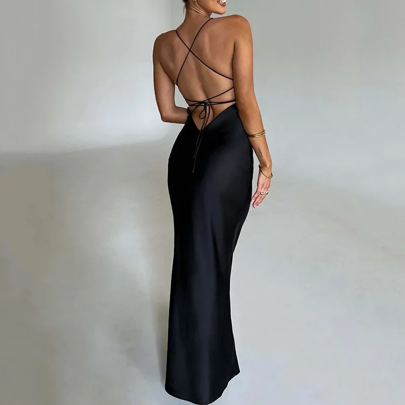 Moroder – robe longue Sexy, taille haute, dos nu, sans manches, couleur unie, Style élégant, offre spéciale, été