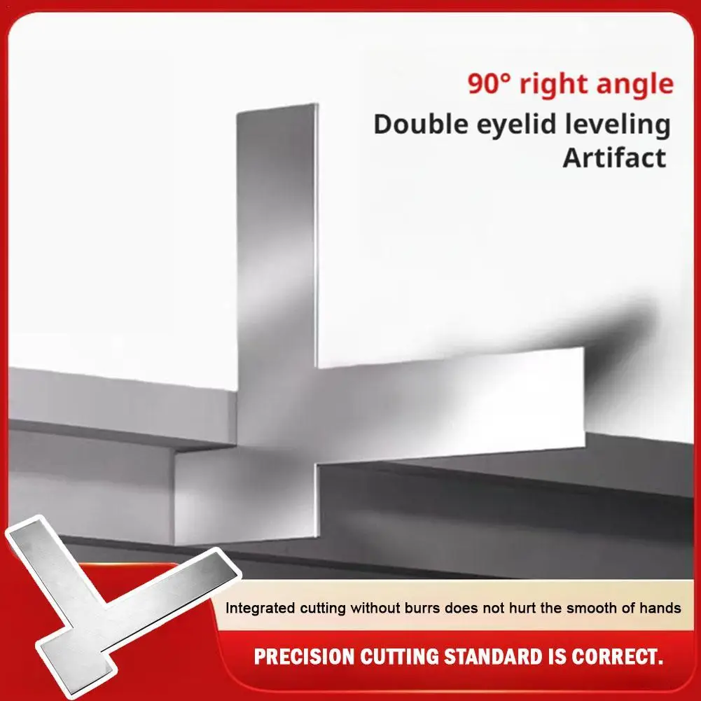 

90° Right Angle Leveling Device Edge Leveler Multi-Purpose Scraping Stainless Steel Corner Level Scraper Calibrated Right Angles
