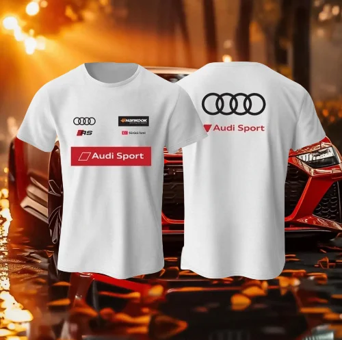 

Новая популярная мужская футболка с короткими рукавами Audi quattro, дышащая, быстросохнущая, удобная и модная футболка MOTO