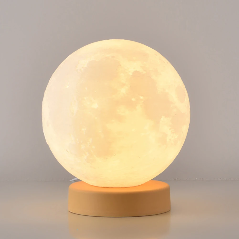 

Moon Lamp USB Rechargeable LED Bedside Table Light 3D Print Moon Light With Stand Dimmable Nightstand Lamp For Bedroom Home Dorm