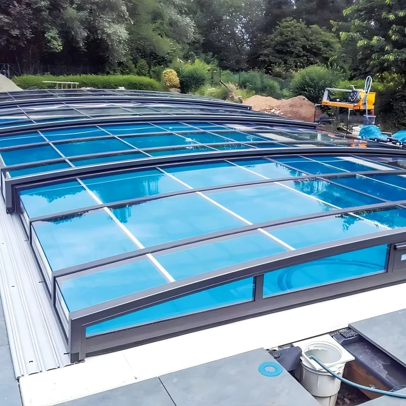 Any Size Custom Luxury Premium Folding Retractable Pool Cover Windproof Rainproof Outdoor For Home Villa Resort And Sunroom