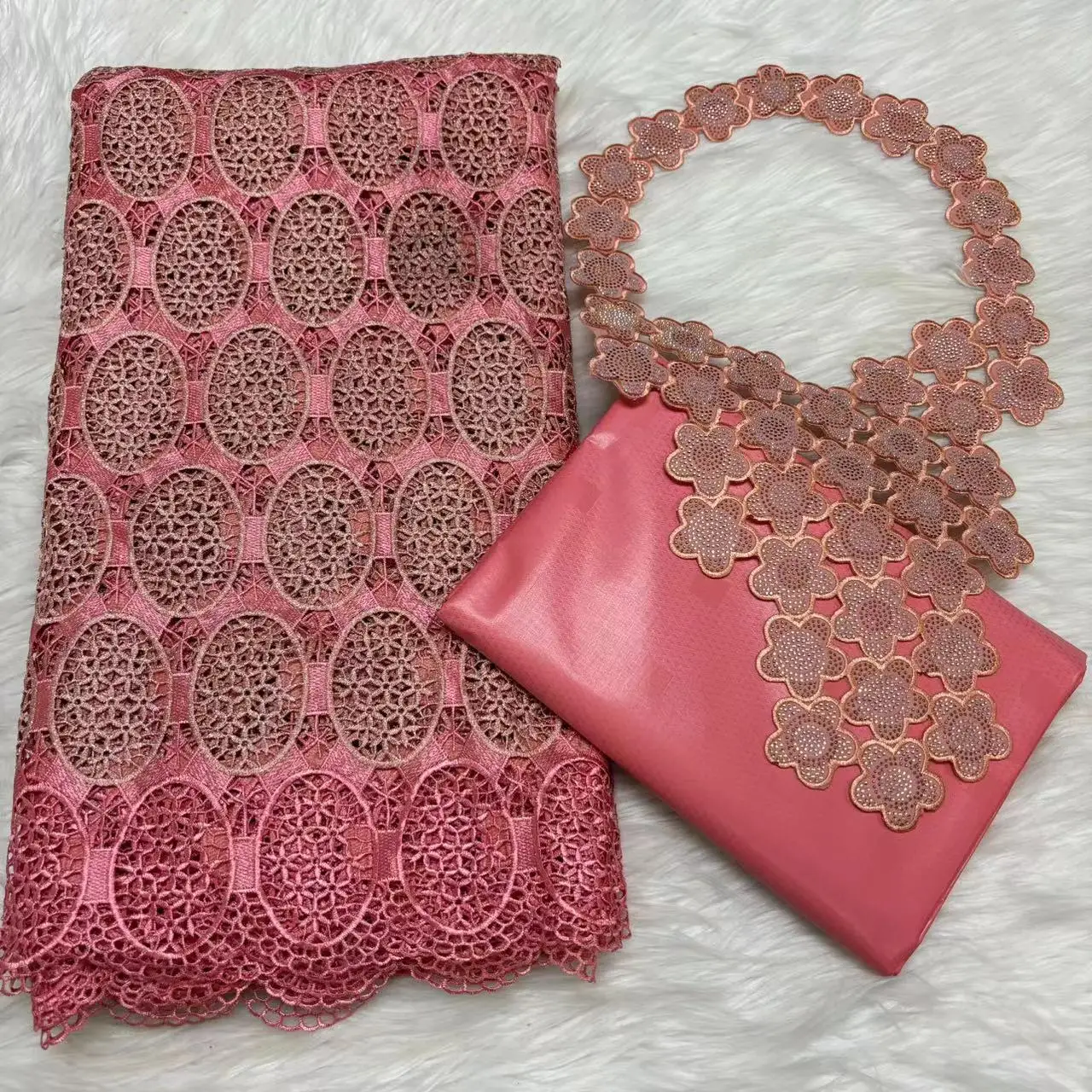 

2.5+2.5Yards Swiss Voile Lace Fabric Newest Embroidery With African Bazin Riche Fabric Set For Versatile Occasion Use L511-16