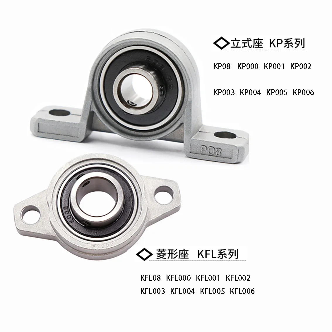 1PCS Zinc Alloy Bearing Seat Mounting Bracket 8/10/12/15/17/20/25/30mm Diameter KFL KP Series Kfl08 Kfl000 Kfl001 Kp08 Kp000