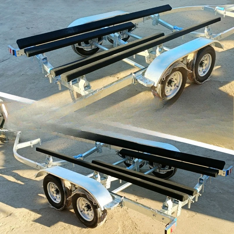 Marine trailer manufacturer, speedboat yacht marine trailer galvanized trailer, black wood export trailer