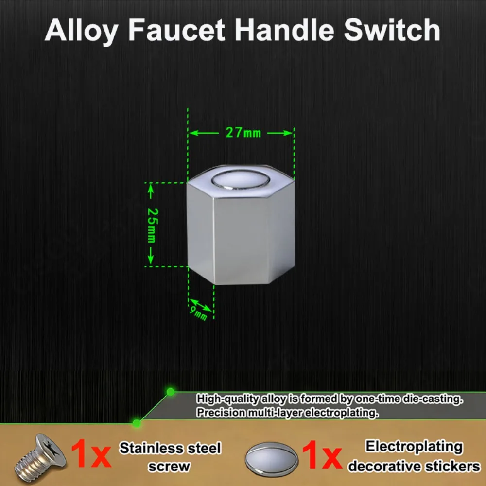 New Alloy Faucet Handle Universal Silver Quick Open Valve Faucet Switch Handle