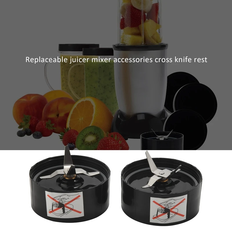 Lot de 2 pièces de rechange à lames croisées, compatible avec le robot culinaire original Magic Blender 250 W, Ju479 et centre commercial (modèle MB1)