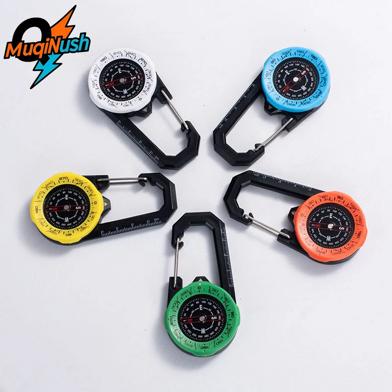 

MuqiNush Mini Compass Outdoor Buckle Type Sports Off-Road Waterproof Luminous Portable High Precision Pointing Children Gifts