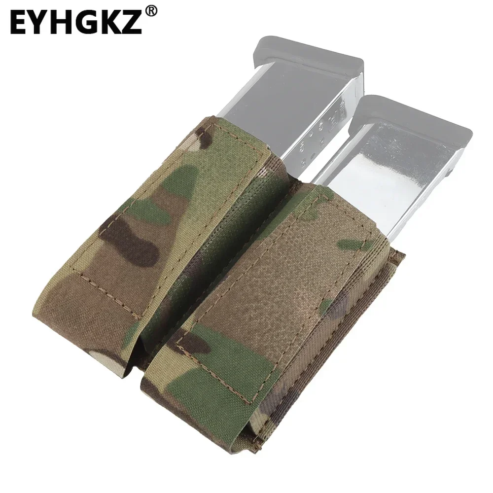 EYHGKZ Hunting Magazine Pouches Open Type Double Pistol Mag Shooting Molle System Accessories CS Wargame Flashlight Waist Bag