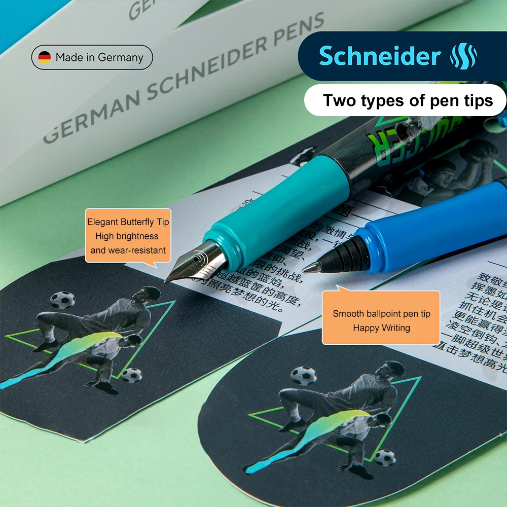 New German Schneider Sports Fountain Pen+Ball Pen Double Head Basketball Football Set Gift Box Student/Adult Writing Stationery