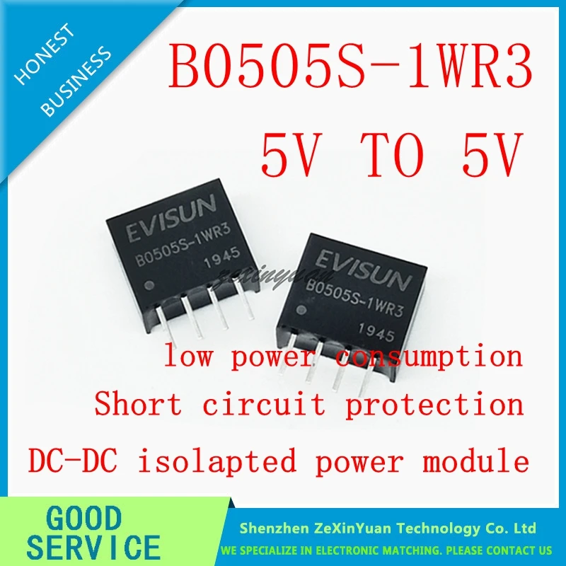 Módulo de alimentación aislado piezas B0505S B0505 SIP-4 5V a 5V B0505S-1WR3, B0505S-1WR2 Original, 1 B0505S-1W, 100% nuevo