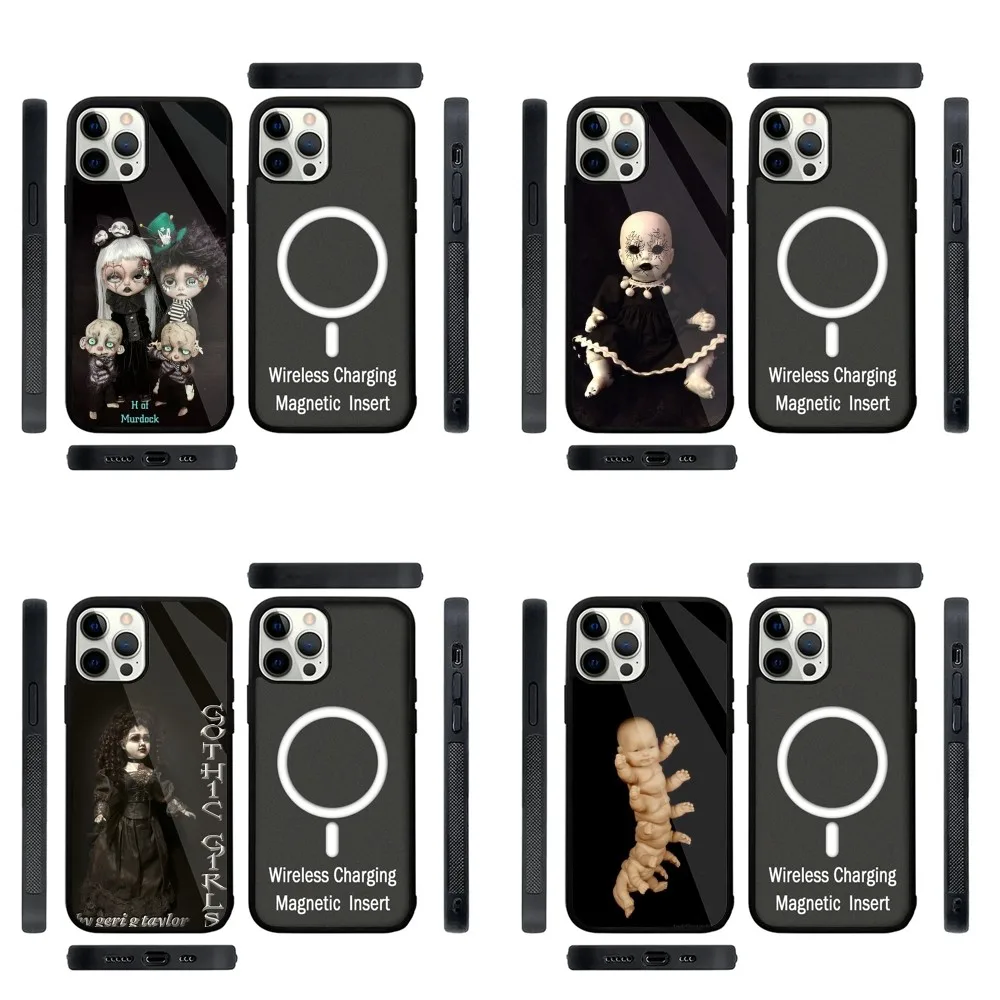 Krajews Creepy Dolls coque  Phone Case Strong Magnetic For IPhone 15,14,13,Pro,Max,Plus,11,12,Mini For Magsafe Wireless Charging