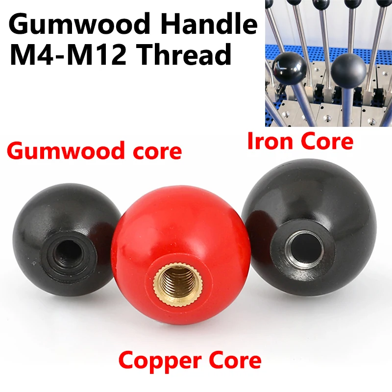 Round Ball Handle Ball Knobs Bakelite Lever Knob Grip M4 M5 M6 M8 M10 M12 Thread Ball Shaped Head Clamping Nuts Knob