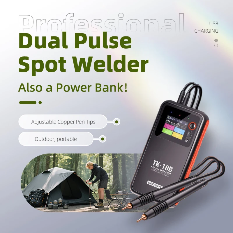 

Новый профессиональный двойной импульсный аппарат для точечной сварки с цветным ЖК-дисплеем, портативный аккумуляторный сварочный аппарат, зарядка через USB, прочные регулируемые медные наконечники для ручек