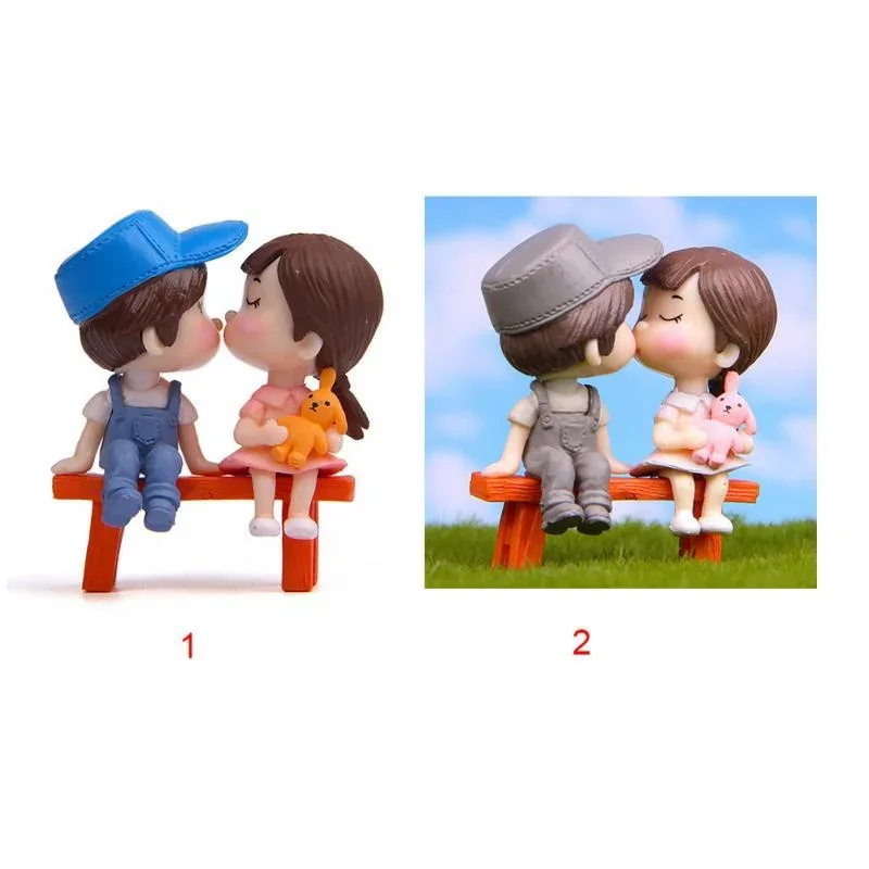 Mini Stool Couples Dolls Fairy Garden Miniatures Decor DIY Micro Landscape