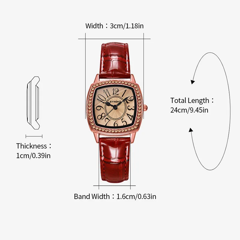 Quartz Movement Watches Women Retro leather Bracelet Clock Luxury Ladies Wristwatch Dress Watch Female Clock Reloj mujer