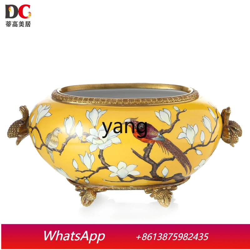 

Левый мягкий круглый цветочный горшок, классическое украшение, ваза для входа в гостиную