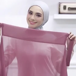 Hijab de chiffon bolha para mulheres, fácil, xales sólidos, muçulmanos, envoltórios simples de verão, lenço de cabeça feminino, novo