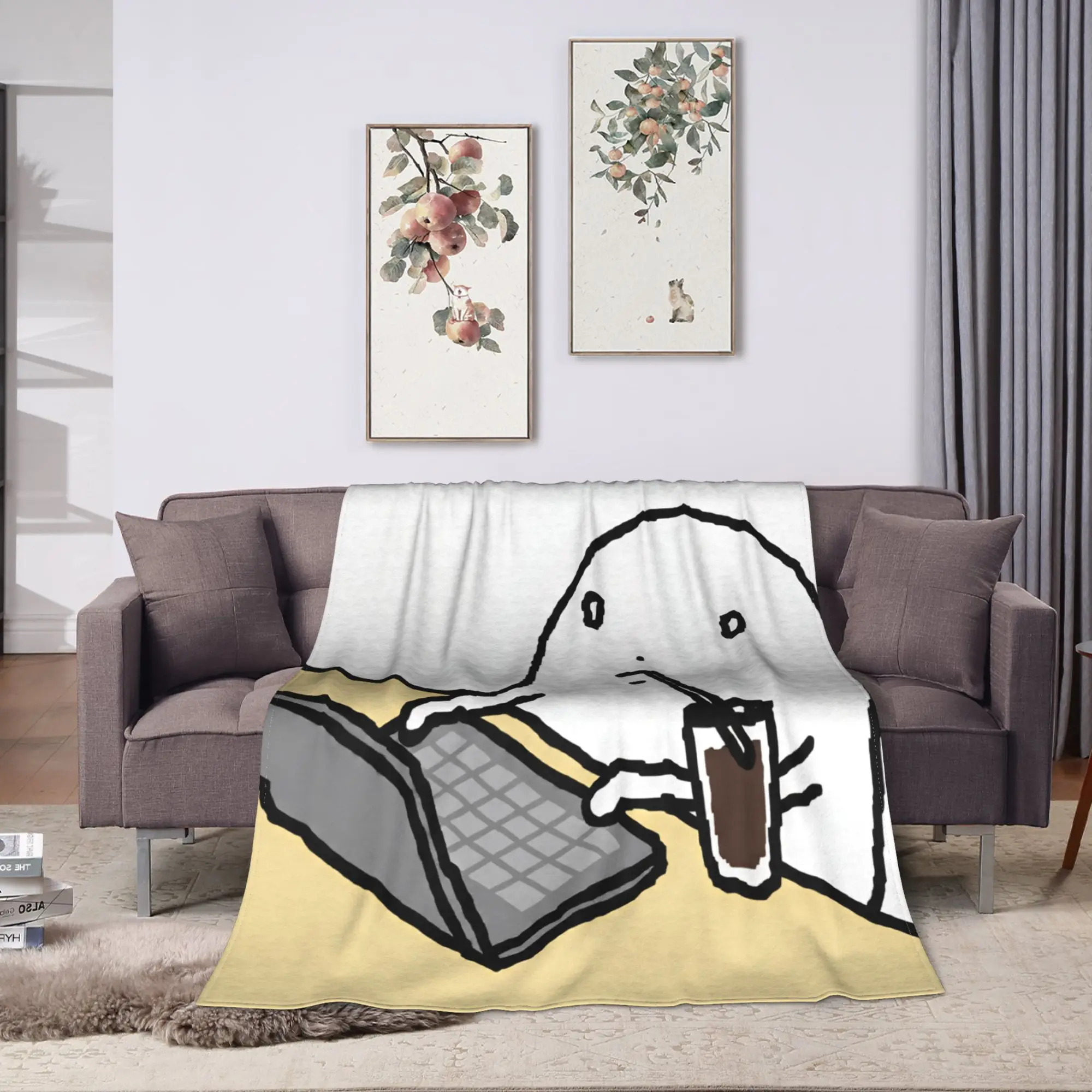 Cute P-Pumupuz Blanket Warm Cozy  Throw Blanket Winter Girls Living Room Picnic Bedspread