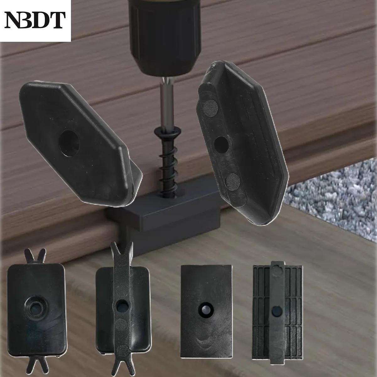200Pcs Plastic WPC Composite Deck Clip Hidden T Fixture