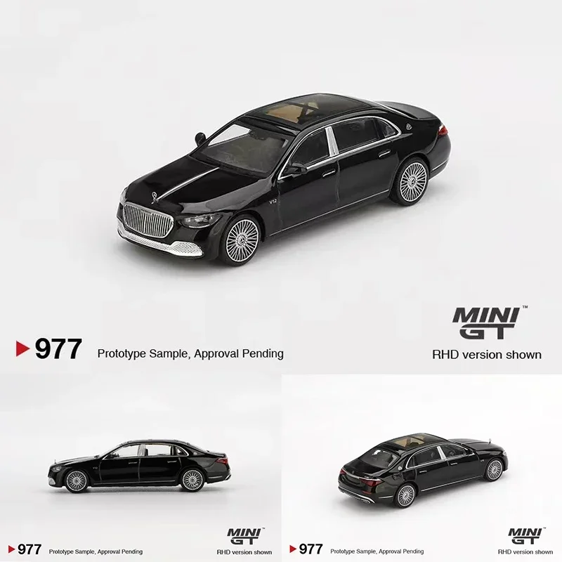 MINIGT Em Estoque 977 1:64 Mercedes Maybach S 680 Preto Diecast Diorama Modelo de Carro Brinquedos