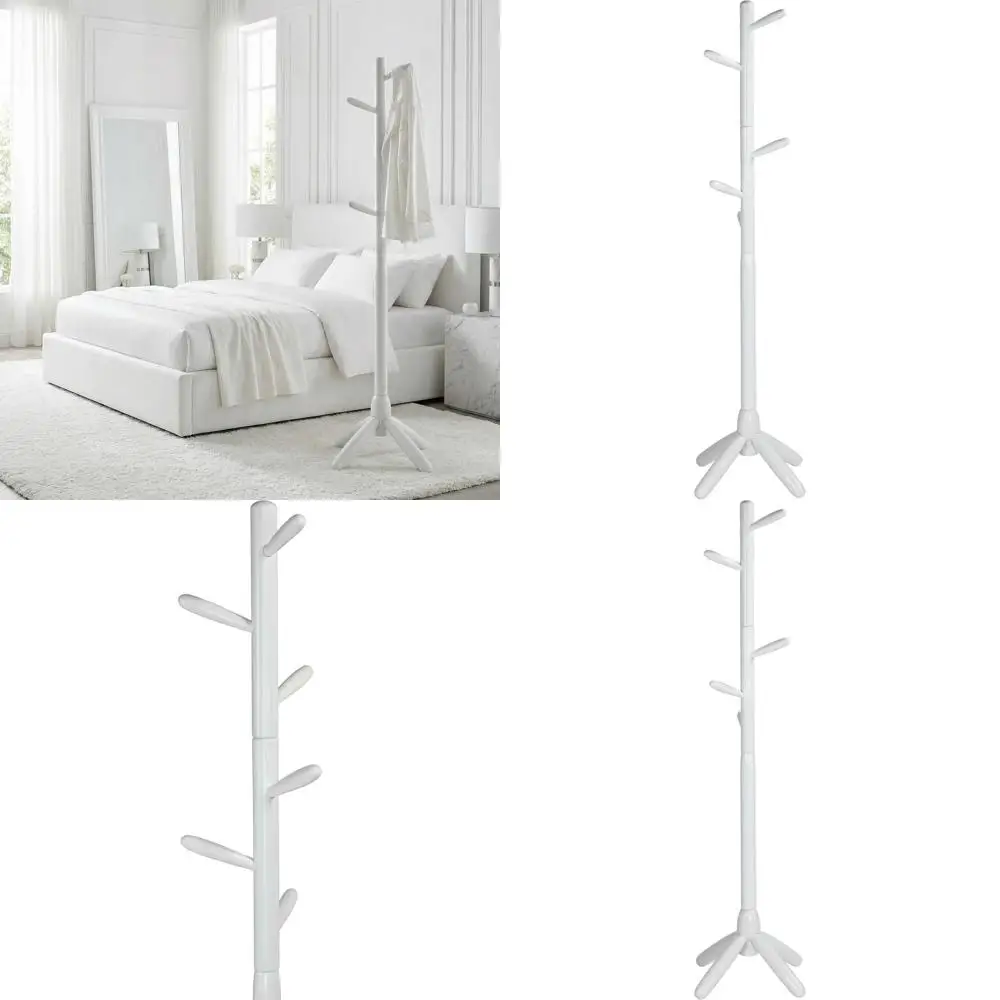 

Белая деревянная вешалка для одежды