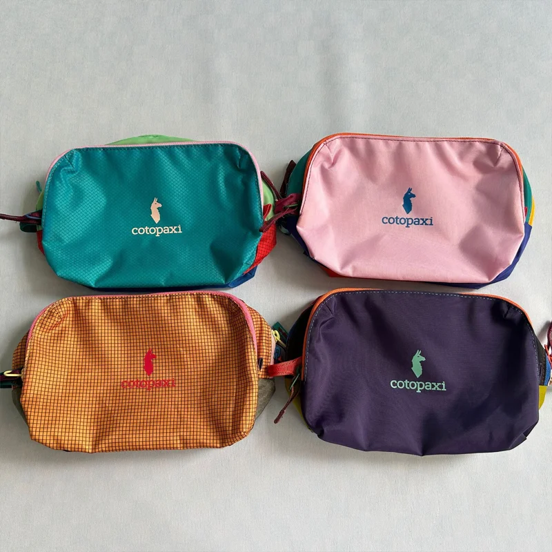 وضع السفر في الهواء الطلق حقيبة تخزين حقيبة مكياج ملونة منسوجة صديقة للبيئة