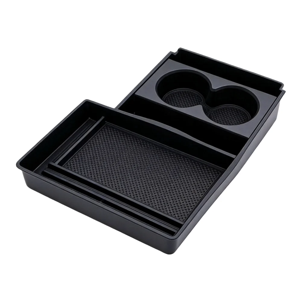 Vehicle Front Stowing Tidying ABS Black Center Console Storage Box Organizer Tray For Hyundai IONIQ 5 2021+ For Left Hand Drive
