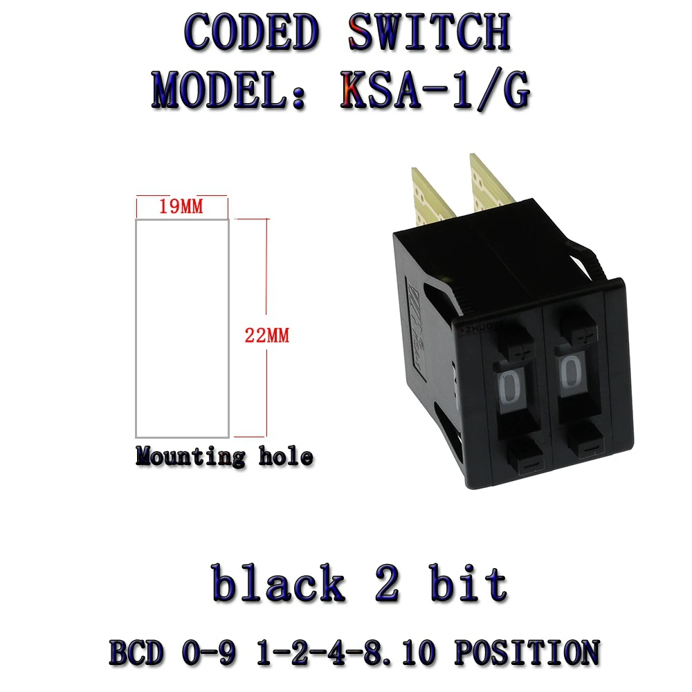 KSA-1/G thin BCD 8421C coding switch 0-9 code toggle switch 1/2/3/4 digital switch 5 contacts