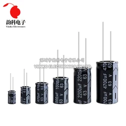 63V Aluminum Electrolytic Capacitor 10UF 22UF 33UF 47UF 100UF 220UF 330UF 470UF 680UF 1000UF 2200UF 3300UF 4700UF