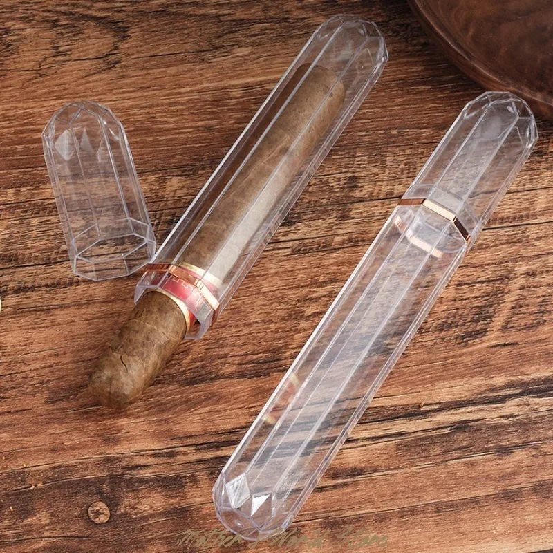 

1/3/5PCS Acrylic Travel Cigar Tube Fashion Humidor Holder Cigar Case Portable Storage Clear Storage Box Cigar Accessories Box