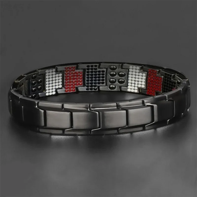 New Men's Magnetic Bracelet with Hook Buckle Clasp Therapy Bangles Man Health Care Weight Loose Jewelry Lady Bracelets