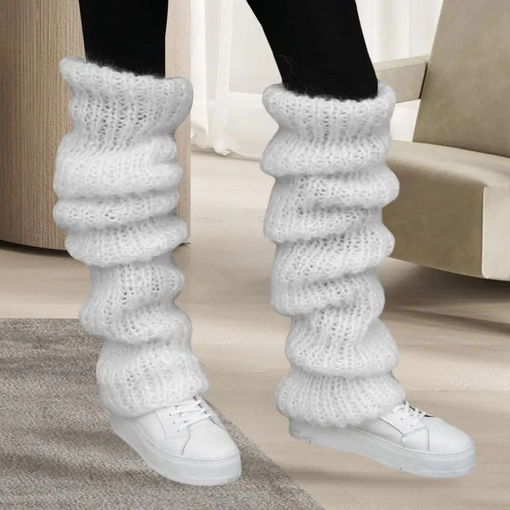 Women Thermal Socks Cozy Thick Knitted Winter Calf Socks with Anti-slip Warm Pile Leg Warmers Boot Covers for Jk for Weather