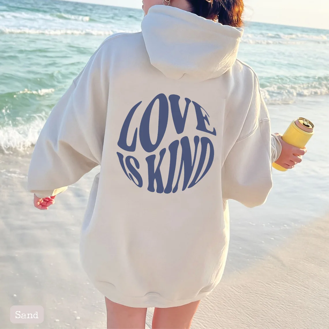 

love is king Women's Loose Winter 2024 New Letter Print Sweatshirt, Ins Internet Celebrity Style