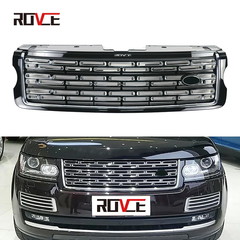 

ROVCE Front Bumper Grille Racing Grill For Ranger Rover Autobiography 2013-2017 LR086326-B Black Silver Style Accessories