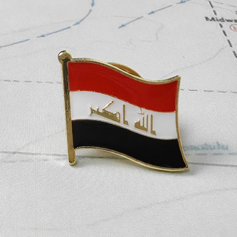 Iraq  National Flag Embroidery Patches Badge Shield And Square Shape Pin One Set On The Cloth Armband   Backpack  Decoration