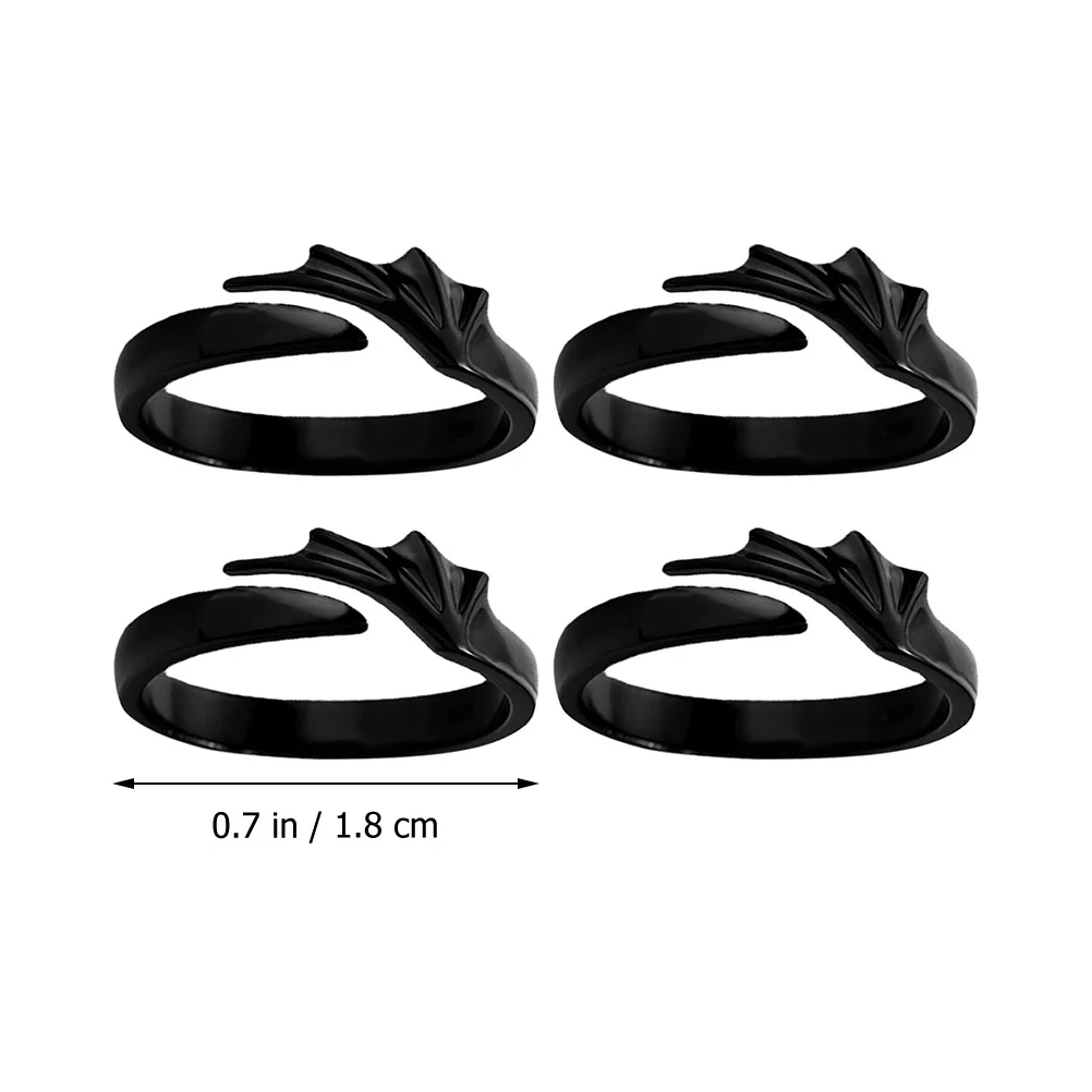 4Pcs Devil Rings Matching Couple Jewelry Adjustable Open Rings Fashionable Unique Lustrous Appearance for Men Women Lover