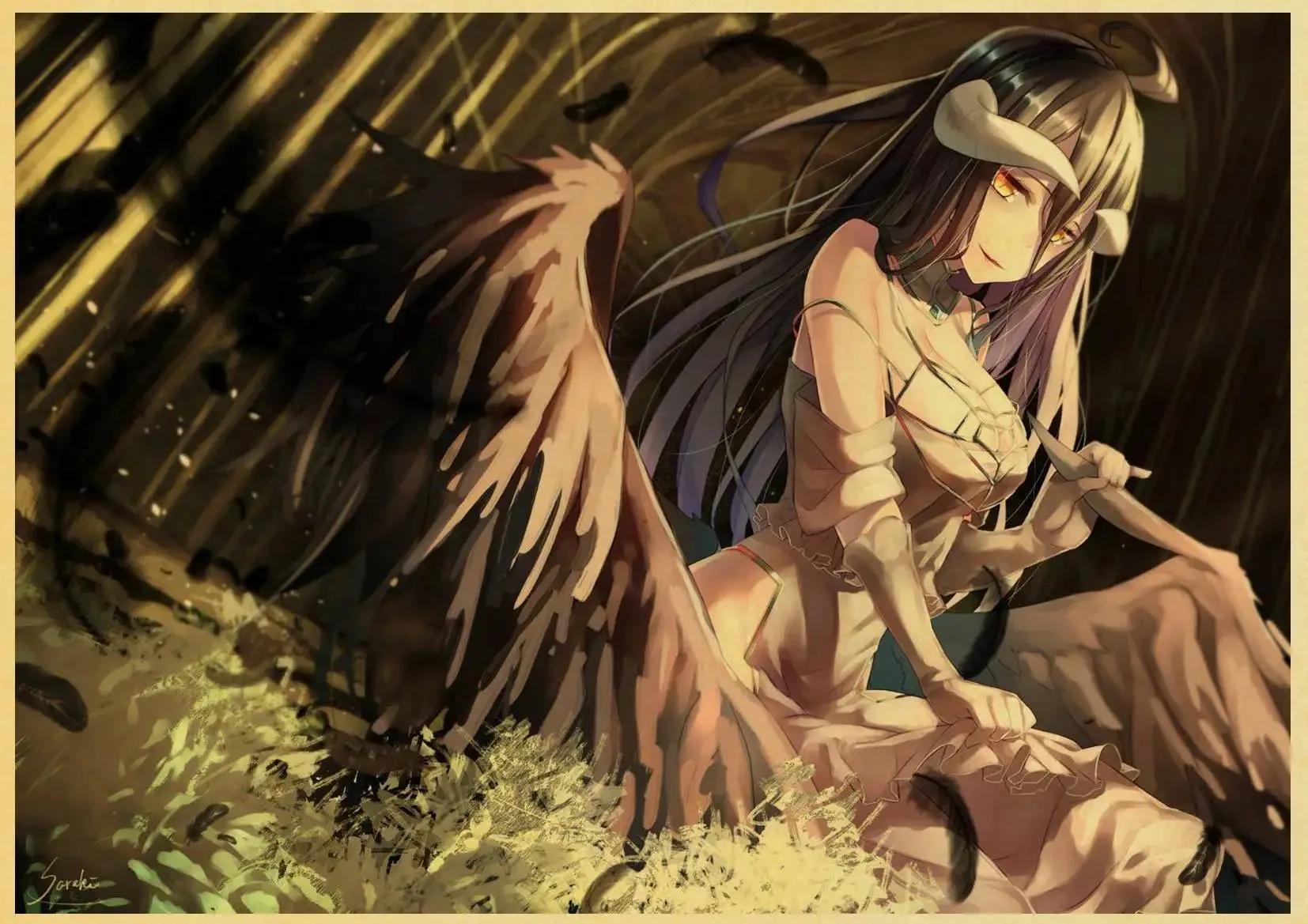 Janpnese Anime Canvas Painting Anime Posters Overlord Retro Posters Wall Decor Wall Art Picture Room Decor Home Decor