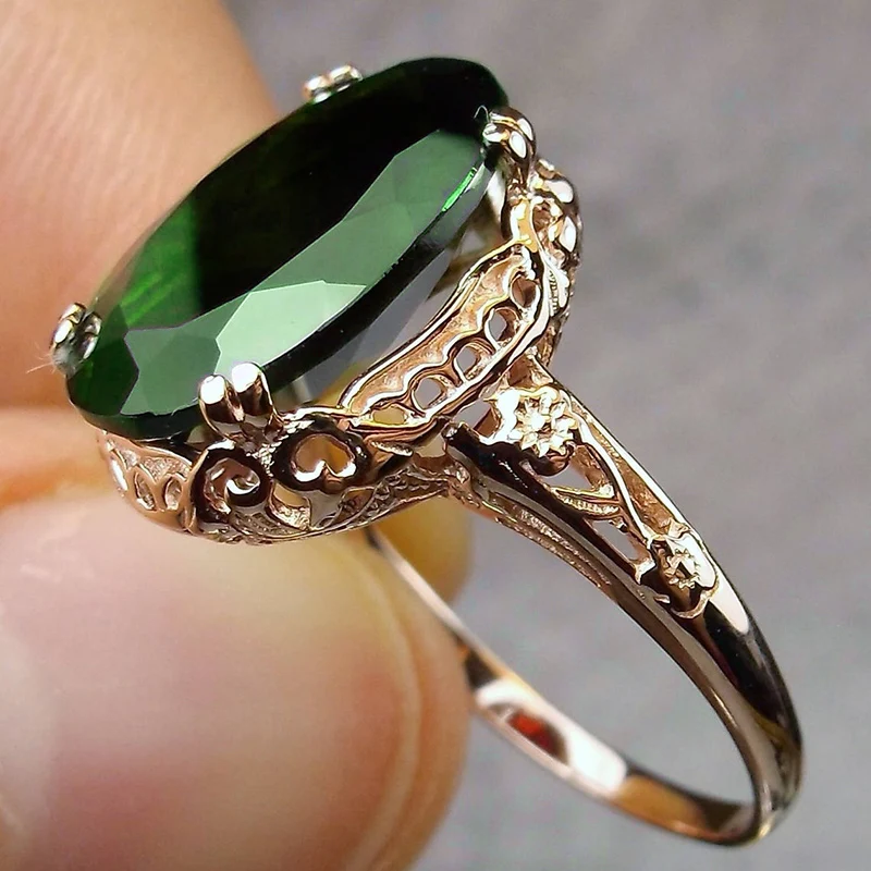 Huitan Heißer Verkauf Jahrestag Ring für Frauen 2021 Trendy Schmuck Romantische Geschnitzte Muster Design Vielseitige Weibliche Finger-ringe Groß – Detail 9