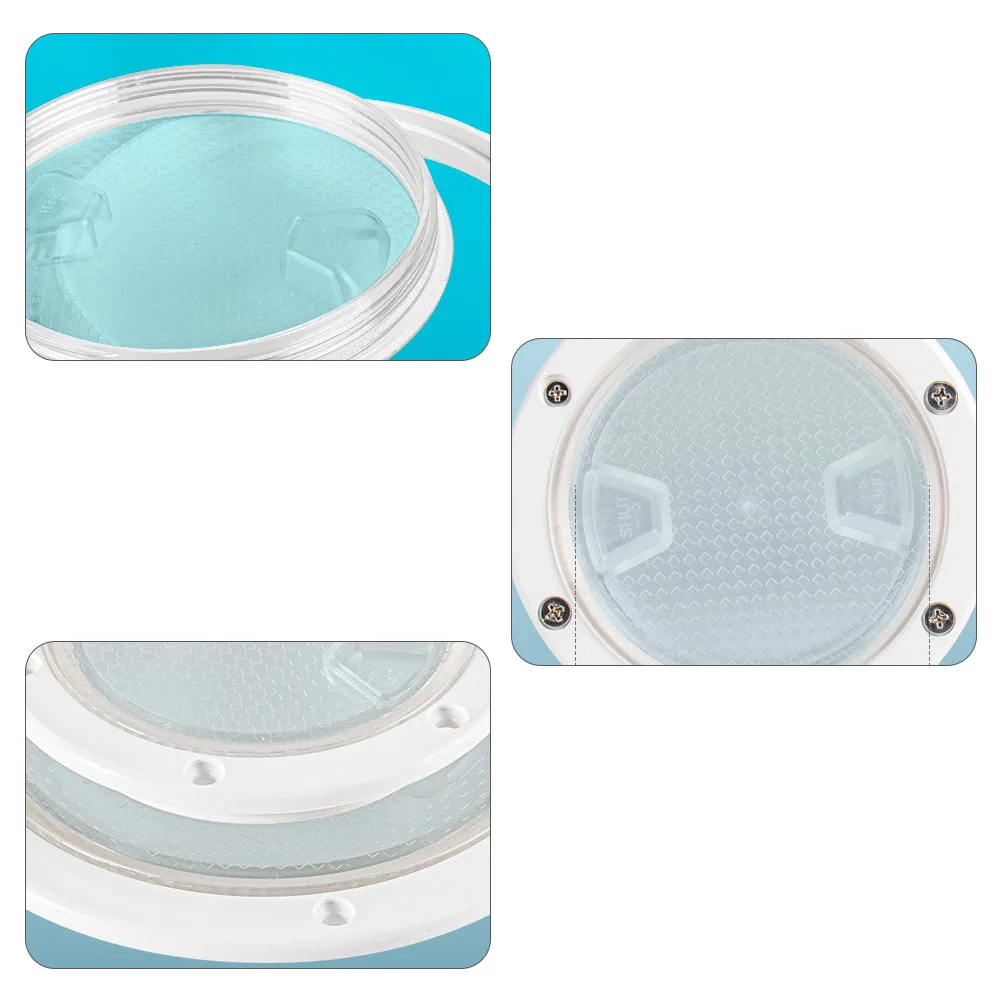 

4 inch Deck Hatch Cover Non Skid Transparent Kayak Hole Protector Boat Accessories Durable Yacht Deck Plate Marine Supplies