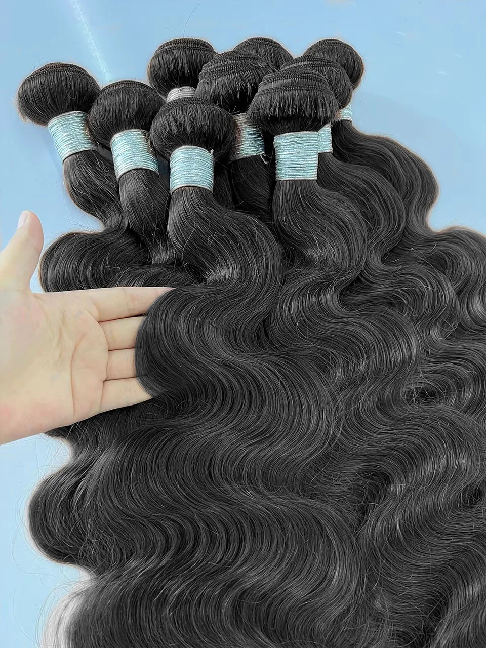 

Body Wave Human Hair 15A Thick Bundles 100% Indian Virgin Unprocessed Raw Remy Water Wave 3/4 Bundles Extensions For Black Women