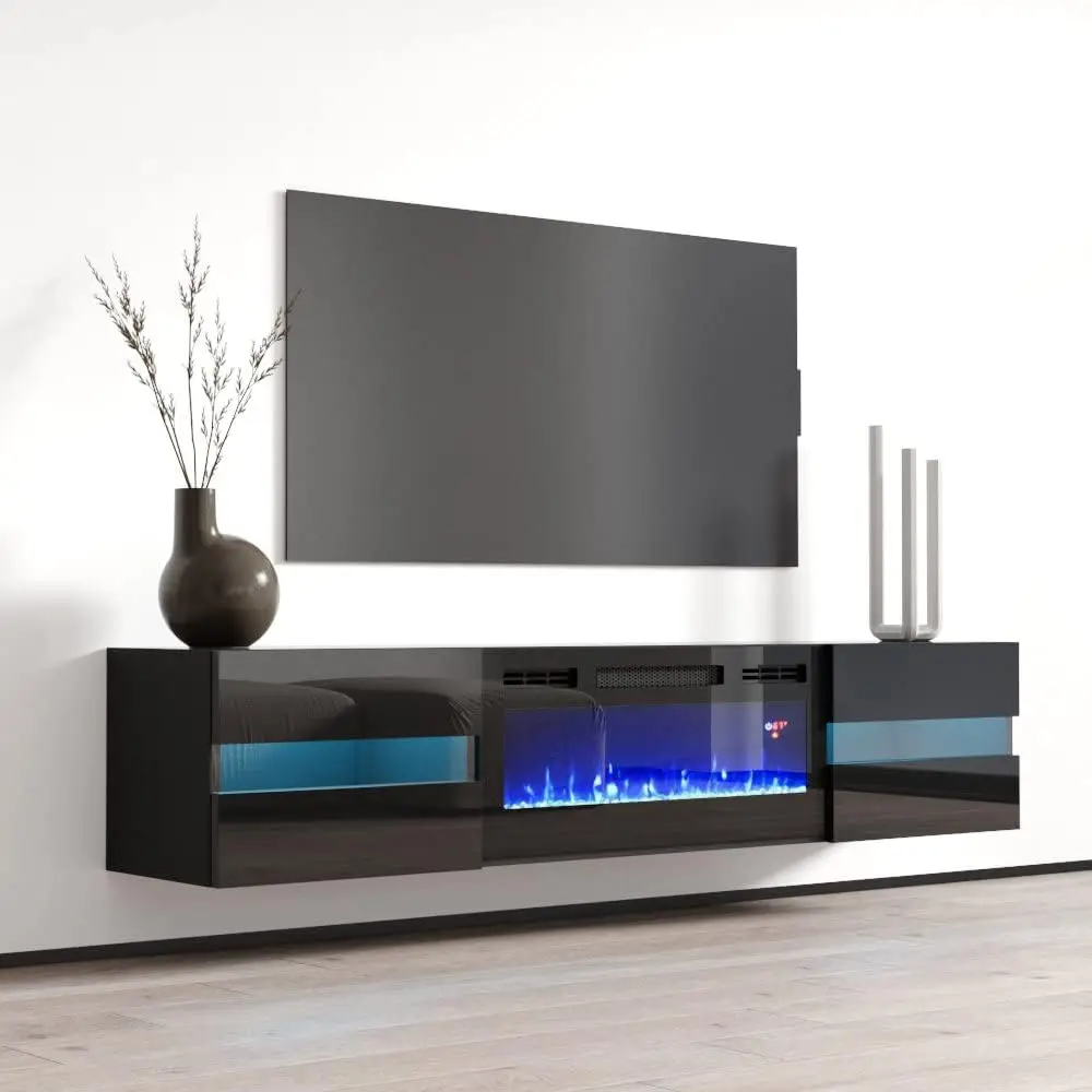 Metro BL-EF Floating Fireplace TV Stand for TVs up to 80