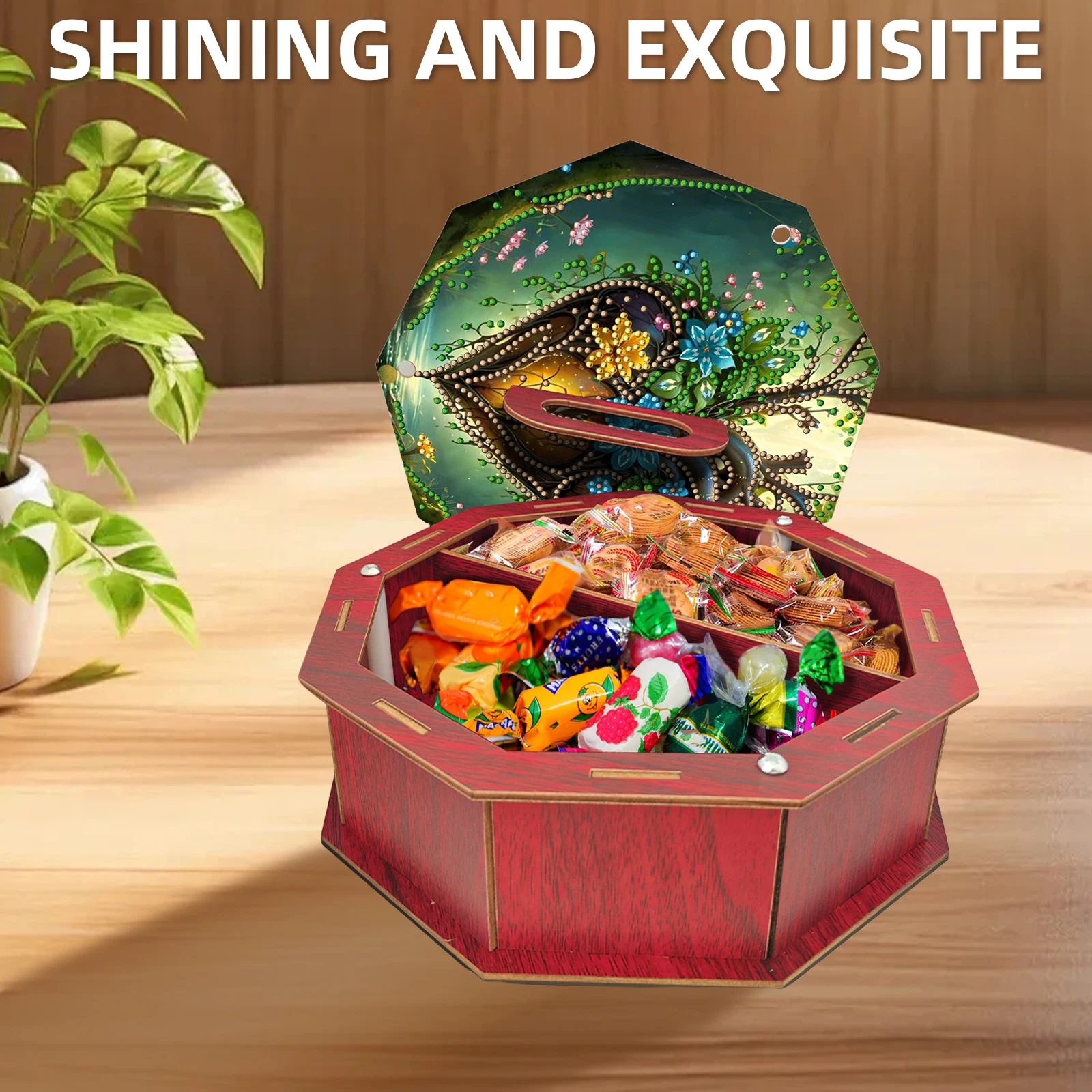 Resin Art Wooden Tray - Деревянный контейнер ручной работы с крышкой
