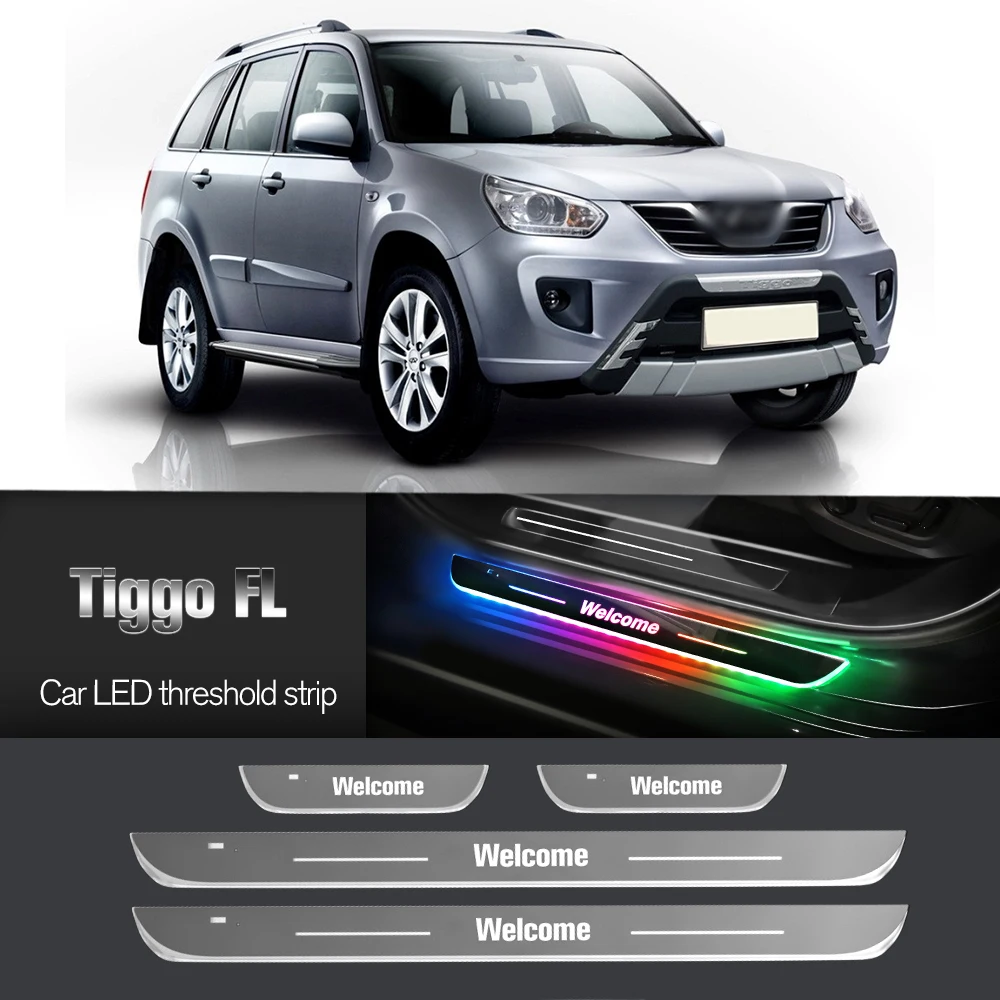 

Car Door Sill Light For Chery Tiggo FL 2011-2015 2012 2013 2014 Customized Logo LED Welcome Threshold Pedal Lamp Accessories